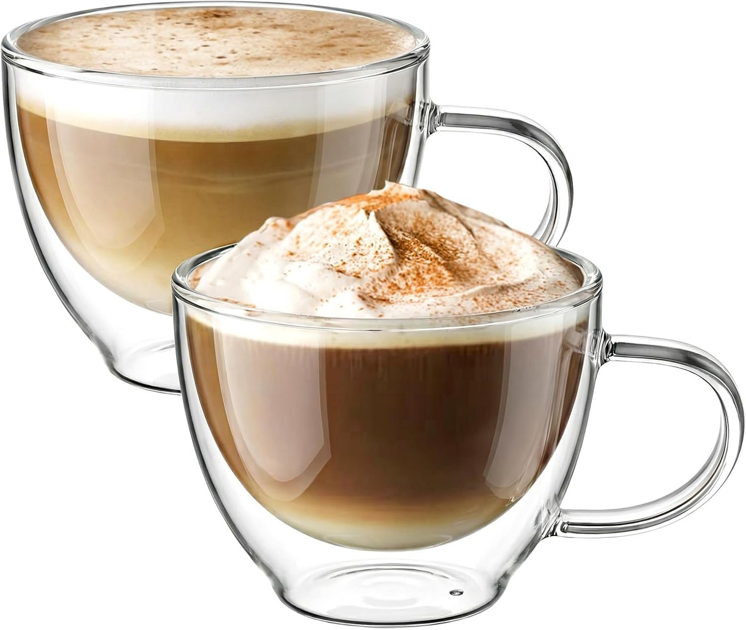 12oz Double Walled Glass Insulated Coffee Mug - Image 2