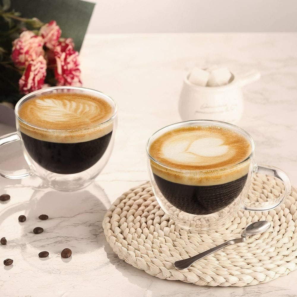 12oz Double Walled Glass Insulated Coffee Mug - Image 4