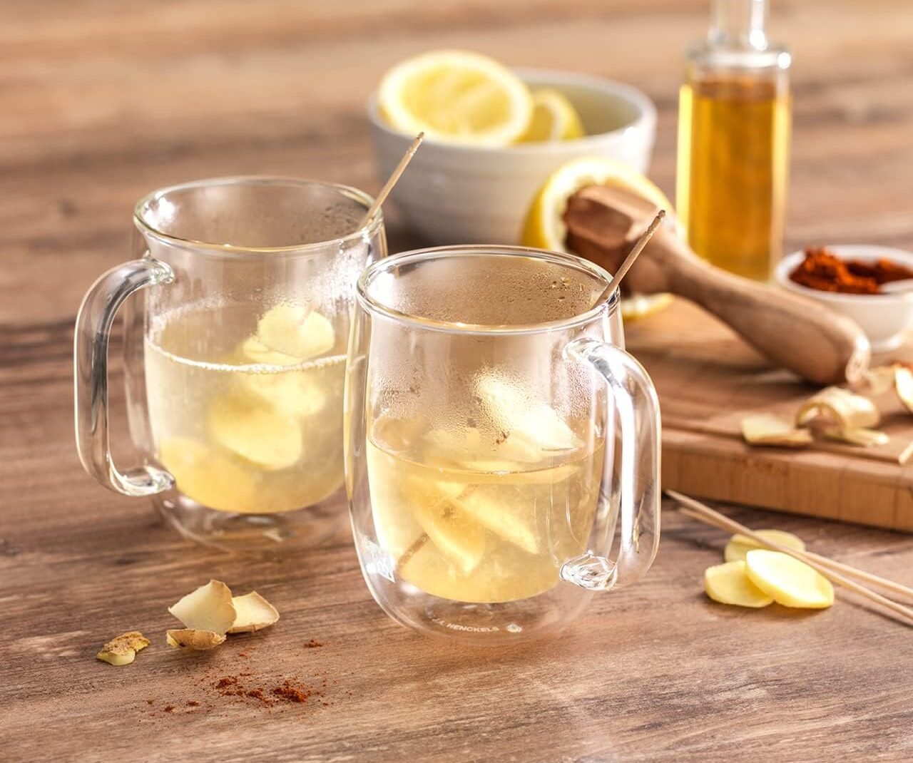 12oz Double Wall Glass Coffee Mug - Image 4
