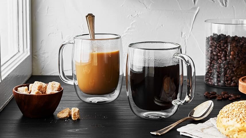 12oz Double Wall Glass Coffee Mug - Image 3