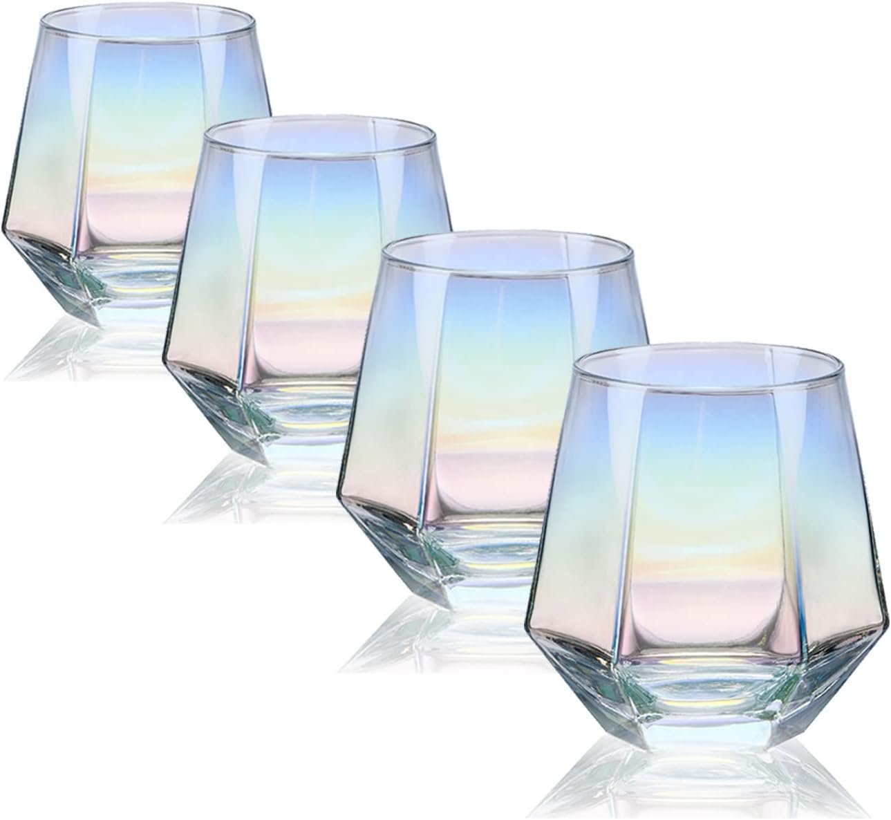 10oz Iridescent/Rainbow Stemless Wine Glass