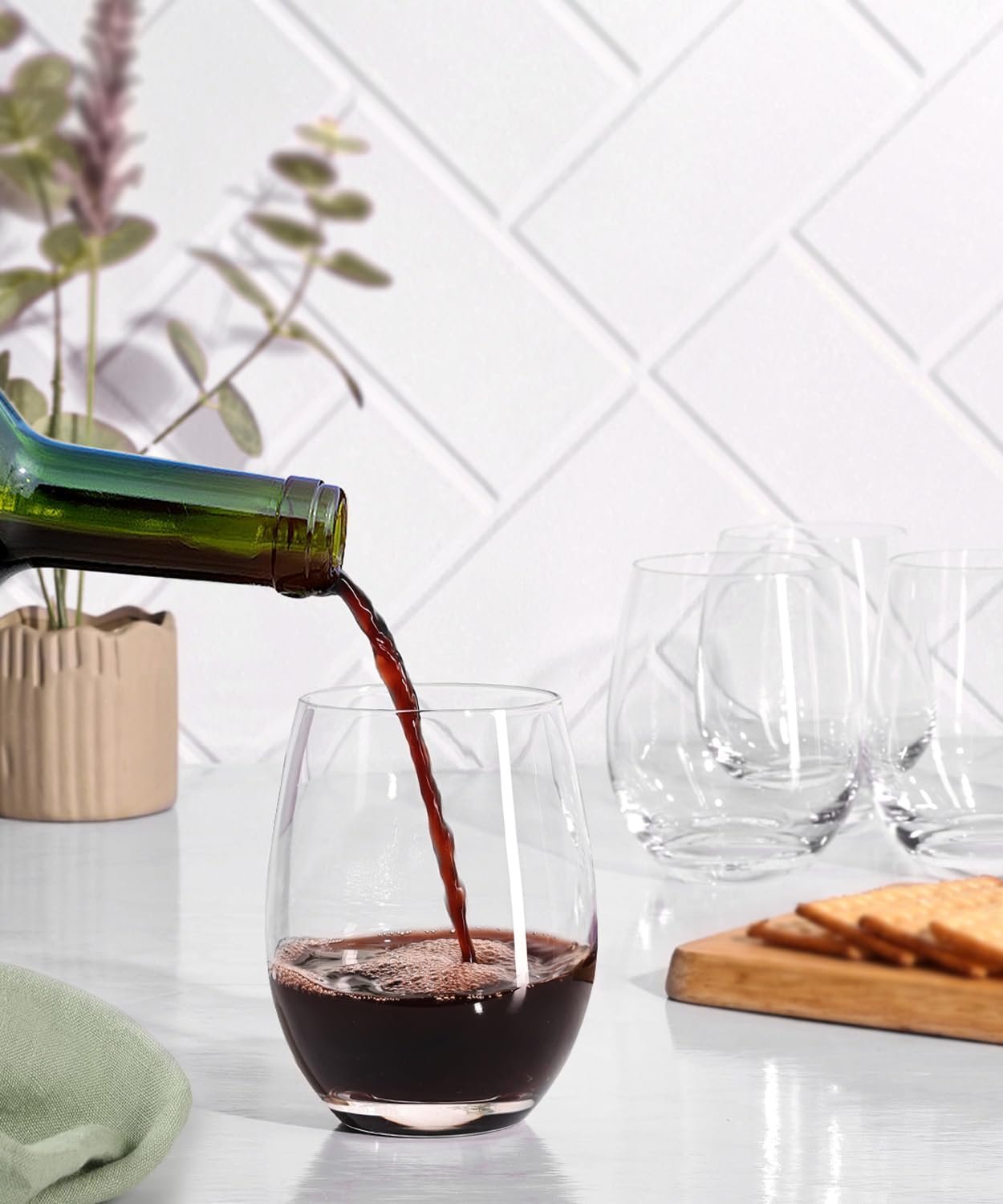 15oz Stemless Wine Glass for Red White Wine - Image 2