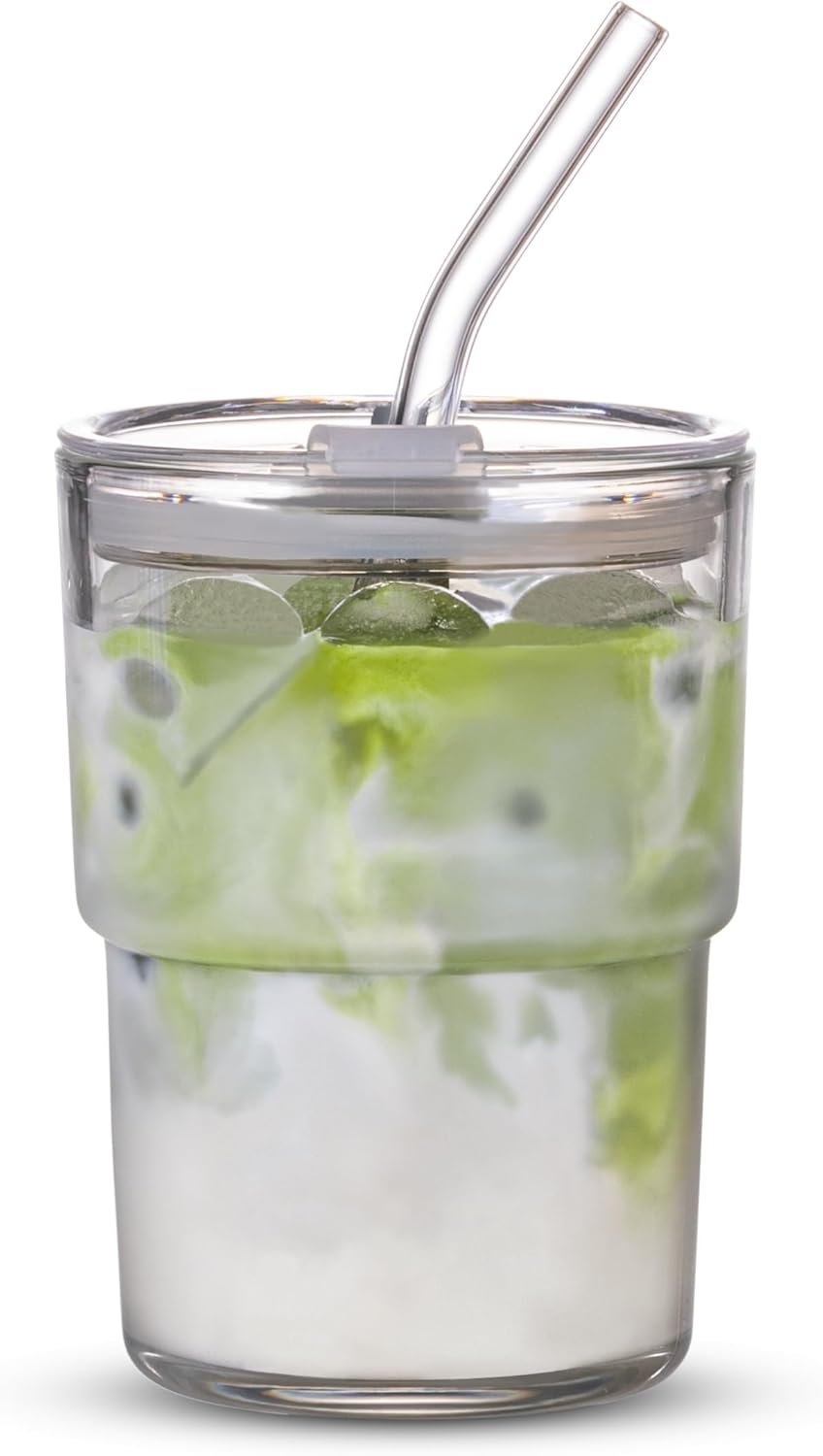 13oz Tumbler Water Glass with Straw and Lid Sealed - Image 4