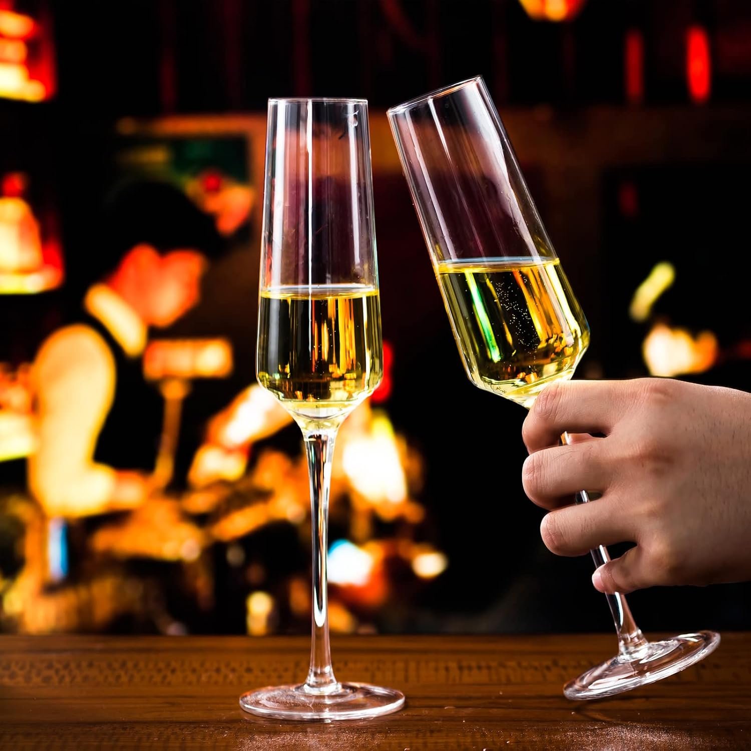 7.5oz Champagne Flute - Hand Blown Elegant Champagne Glass - Image 3