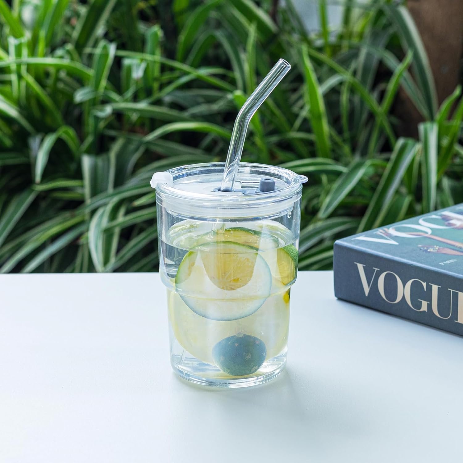 13oz Tumbler Water Glass with Straw and Lid Sealed - Image 3
