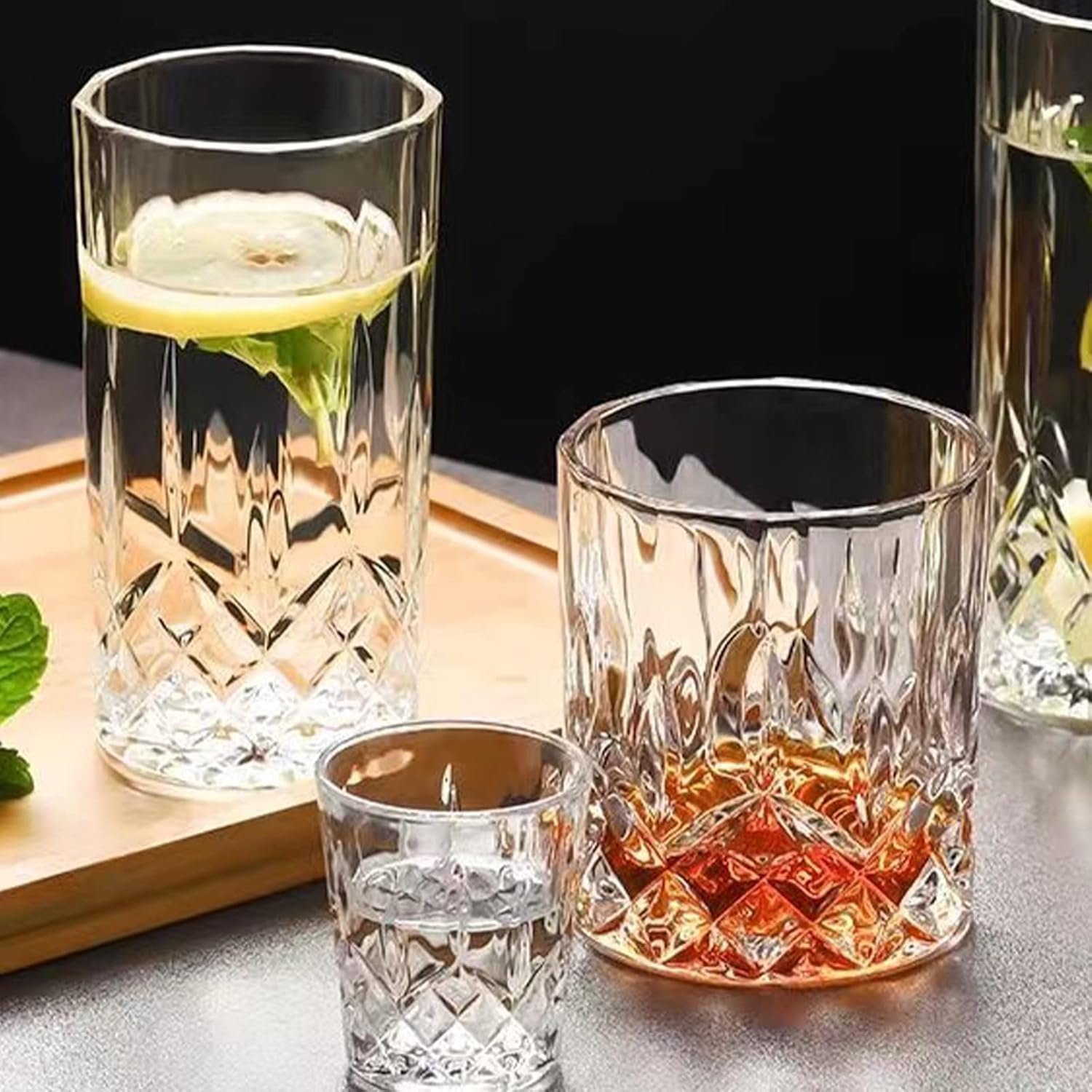 10oz Texture Designed Old Fashioned Glass - Image 2