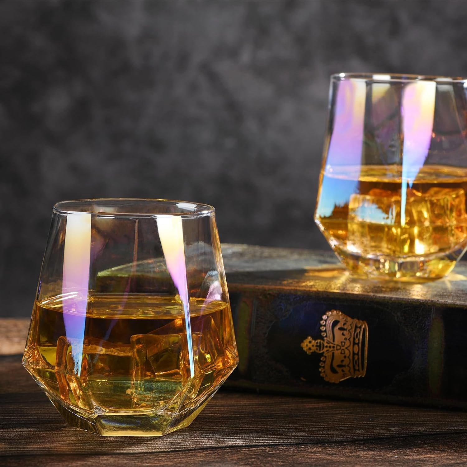 10oz Iridescent/Rainbow Stemless Wine Glass - Image 3