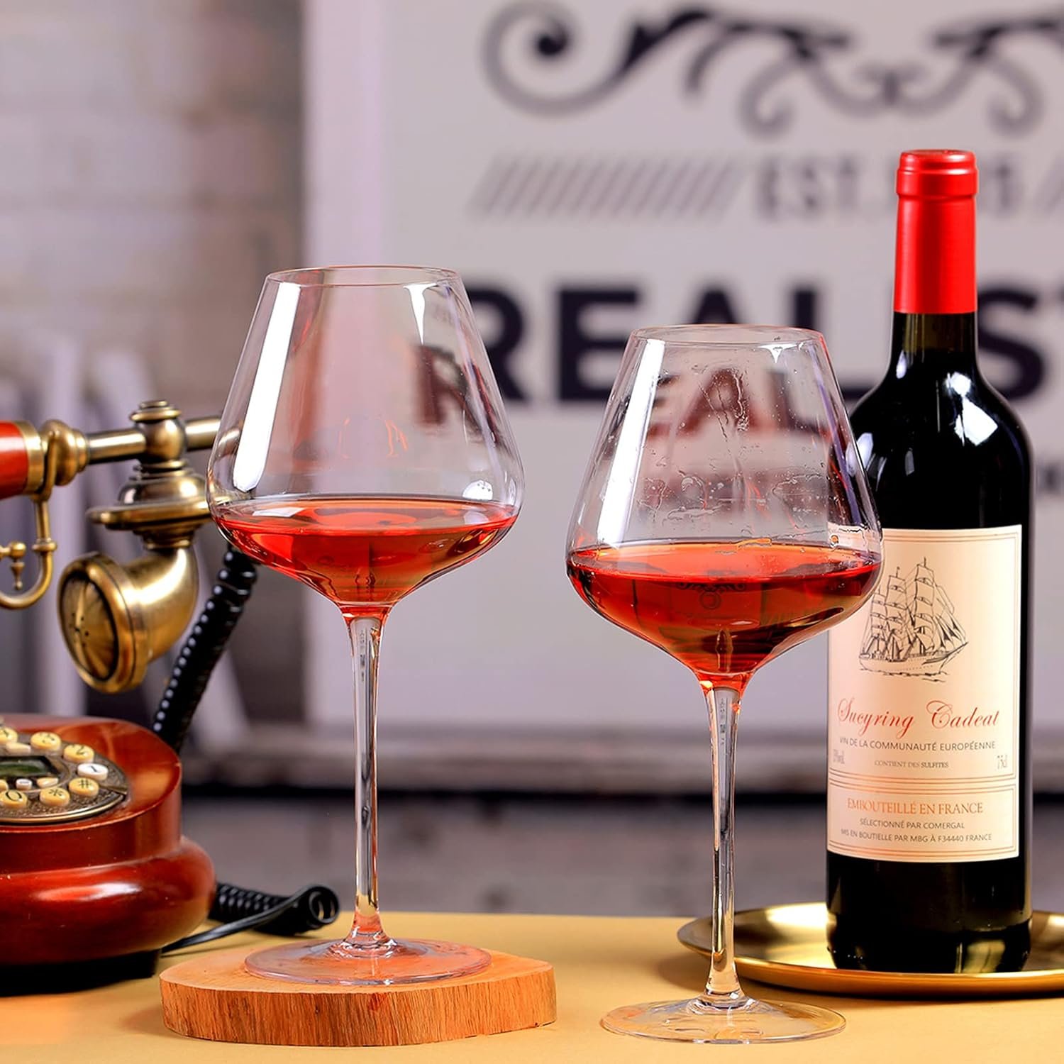 23.7 oz Burgundy Wine Glass With Long Stem - Image 2