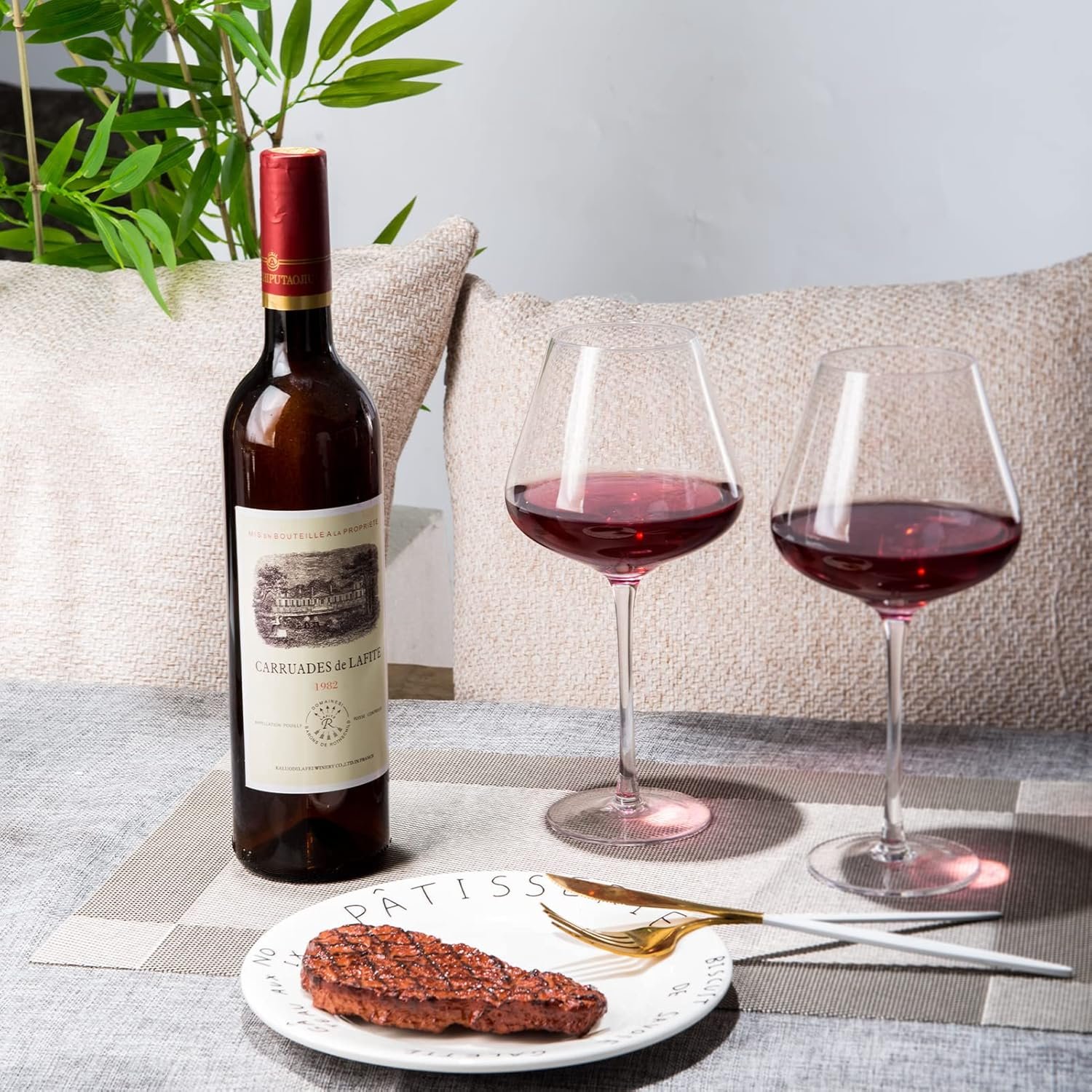 23.7 oz Burgundy Wine Glass With Long Stem - Image 4