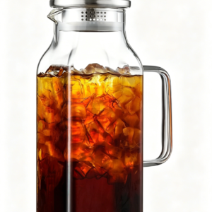 2L Square Glass Pitcher with Lid and Spout