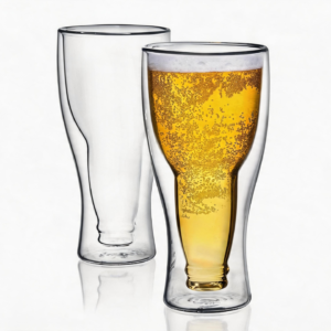 13.5oz Clear Double Wall Insulated Beer Glass