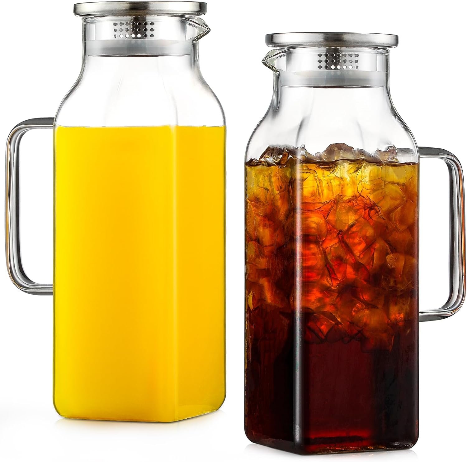 2L Square Glass Pitcher with Lid and Spout - Image 3