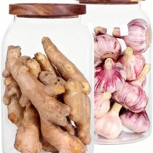 1 Gallon Glass Jar with Wooden Acacia Airtight Lid