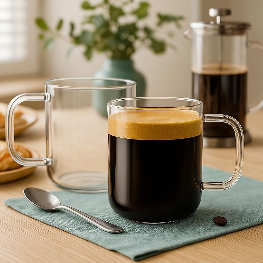 16oz Clear Glass Cup with Handle - Image 3