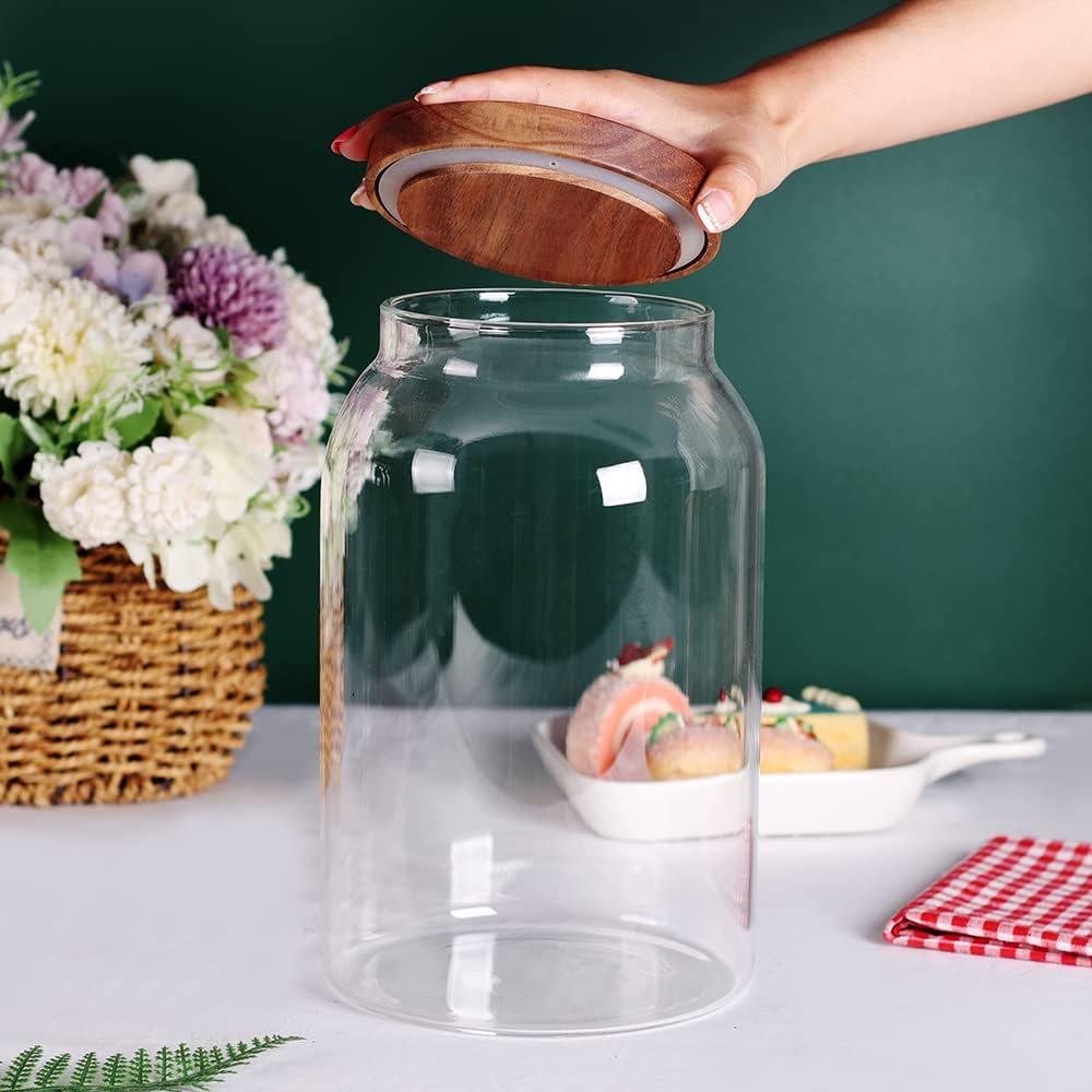 1 Gallon Glass Jar with Wooden Acacia Airtight Lid - Image 3