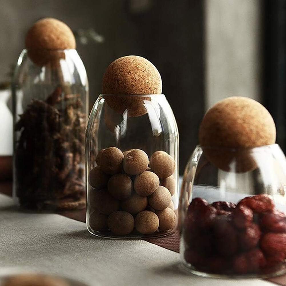 Glass Storage Container with Air Tight Wood Ball Lid - Image 3