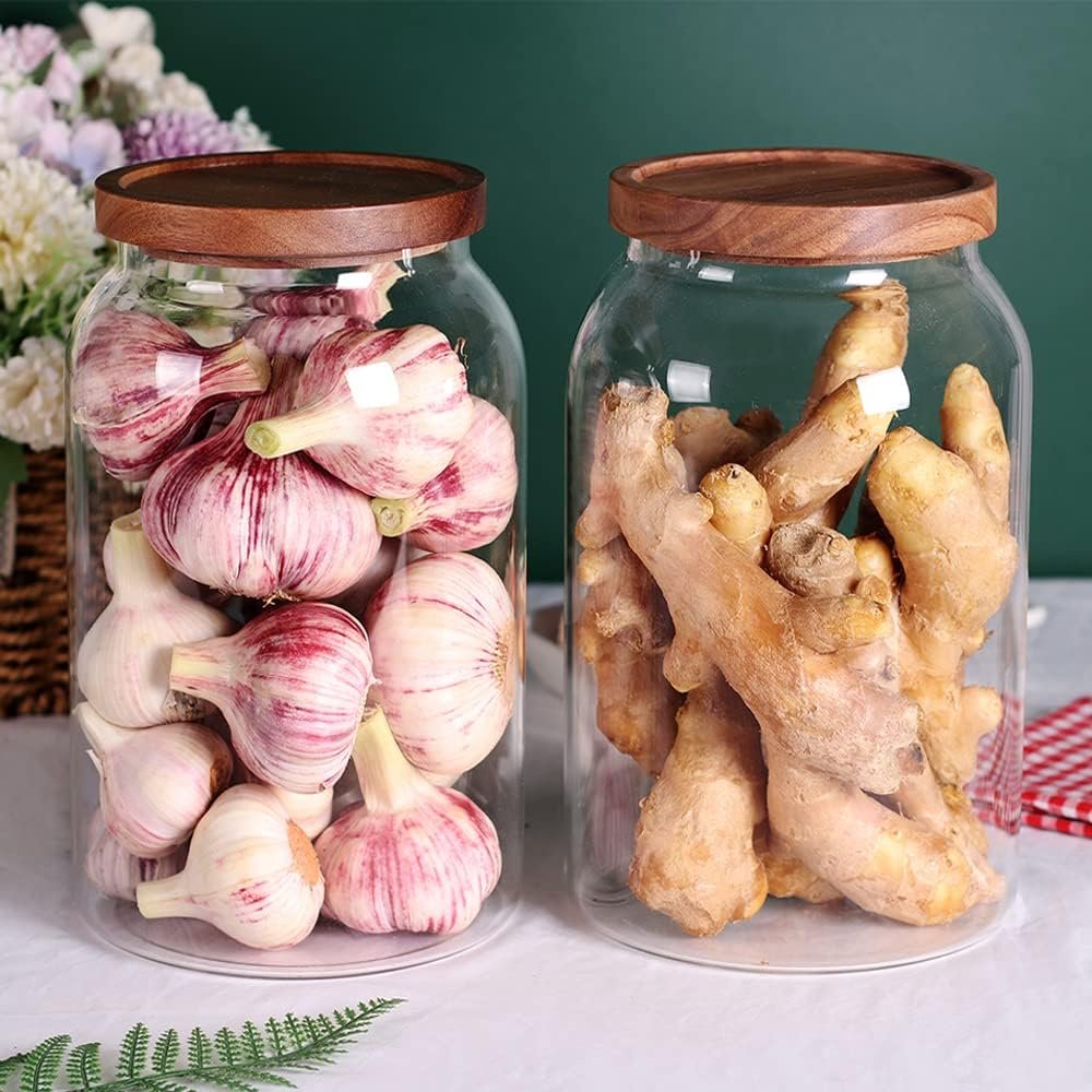 1 Gallon Glass Jar with Wooden Acacia Airtight Lid - Image 4