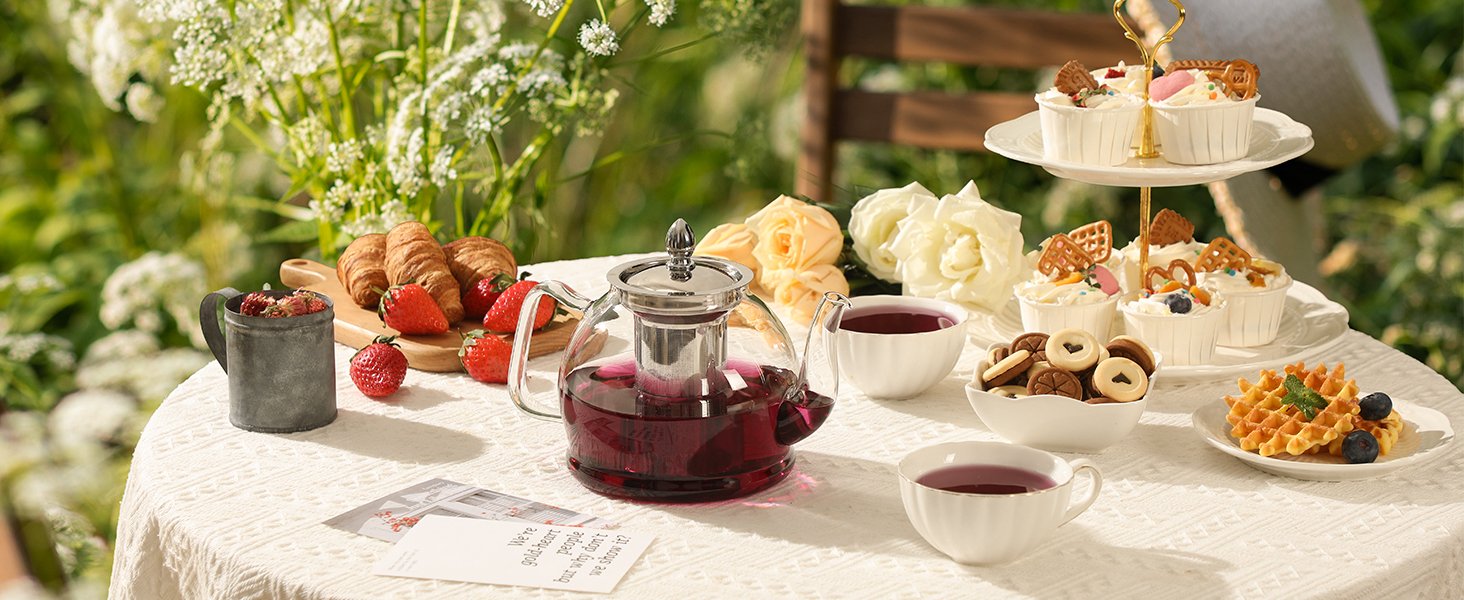 1L Glass Teapot with Removable Infuser - Image 2