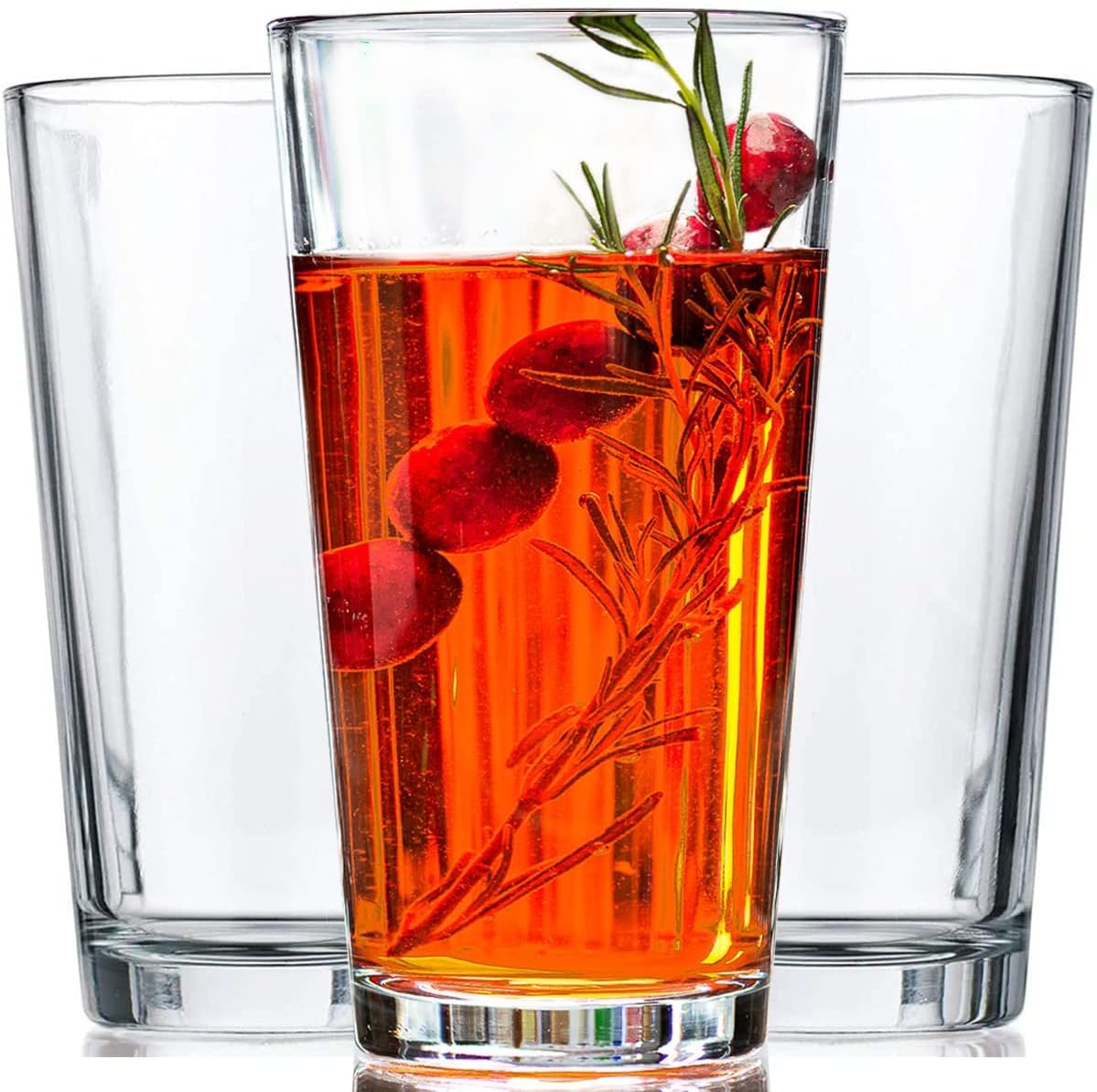 16oz Drinking Glass with Clear Thick Base