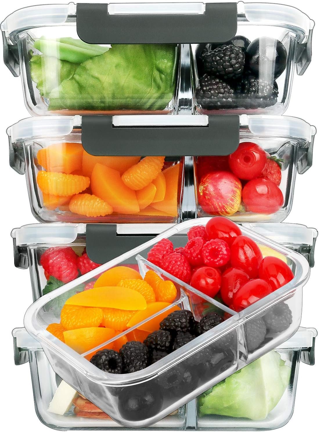 Glass Meal Prep Container 3 Compartments - Image 4