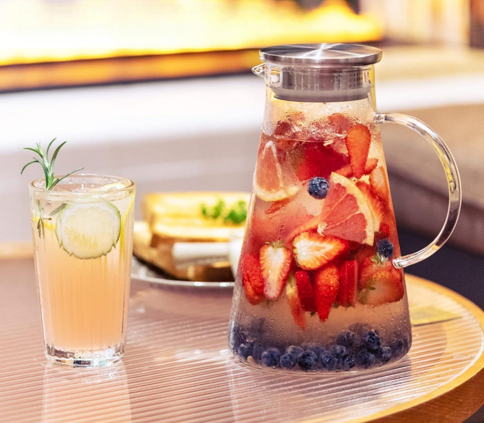 2.0 Liter 68oz Glass Pitcher with Lid - Image 3