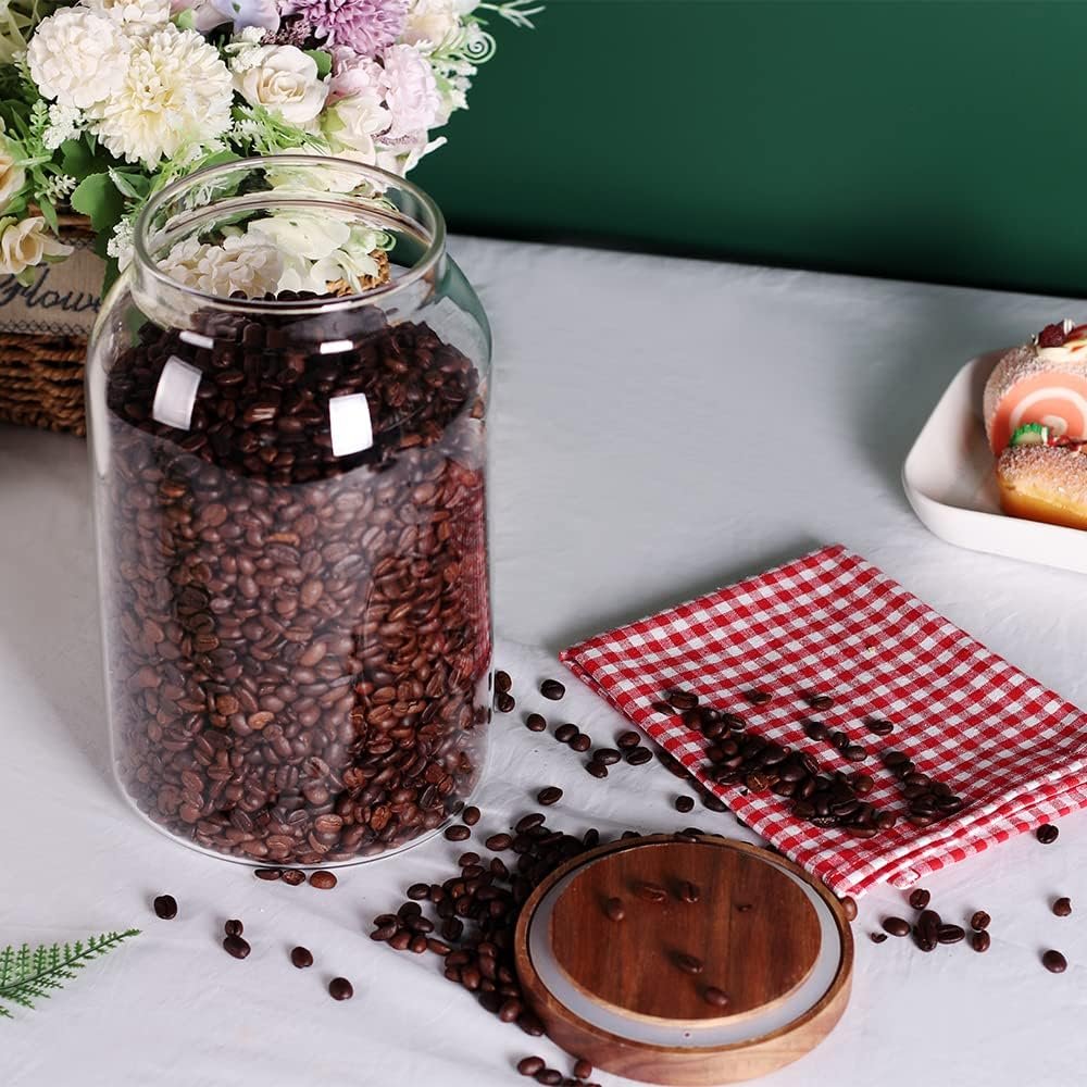 1 Gallon Glass Jar with Wooden Acacia Airtight Lid - Image 2