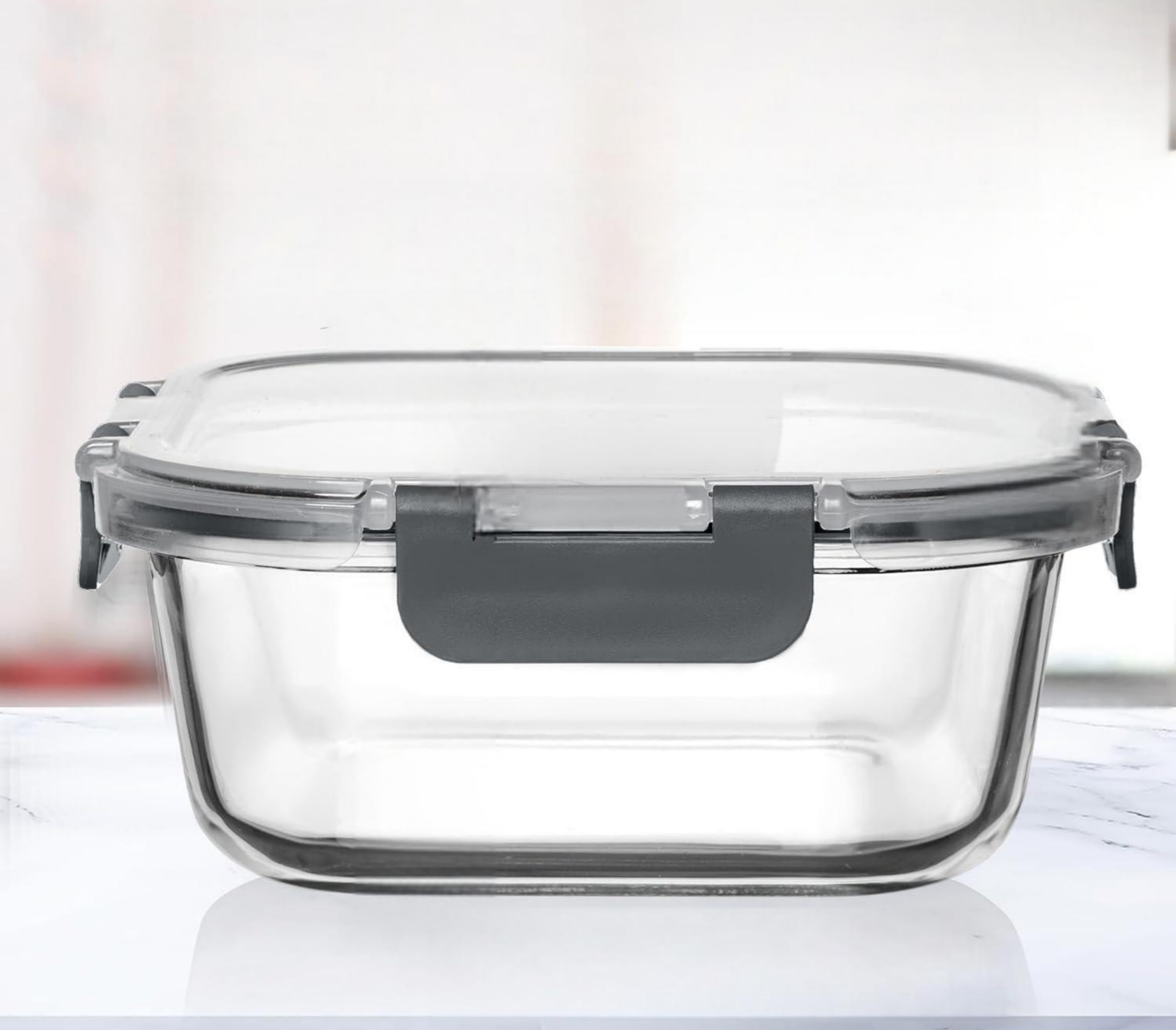 42 Oz Square Glass Food Storage Container with Lid