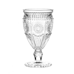 10oz Vintage Wine Goblet with Embossed Pattern