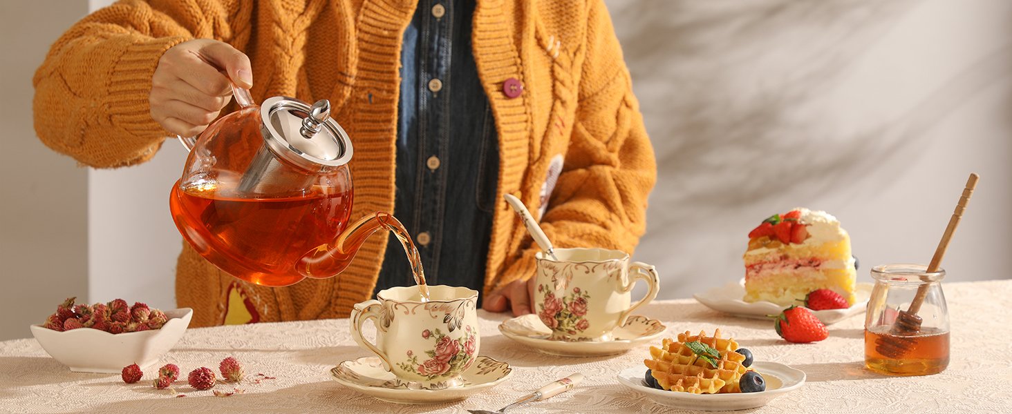 1L Glass Teapot with Removable Infuser - Image 4