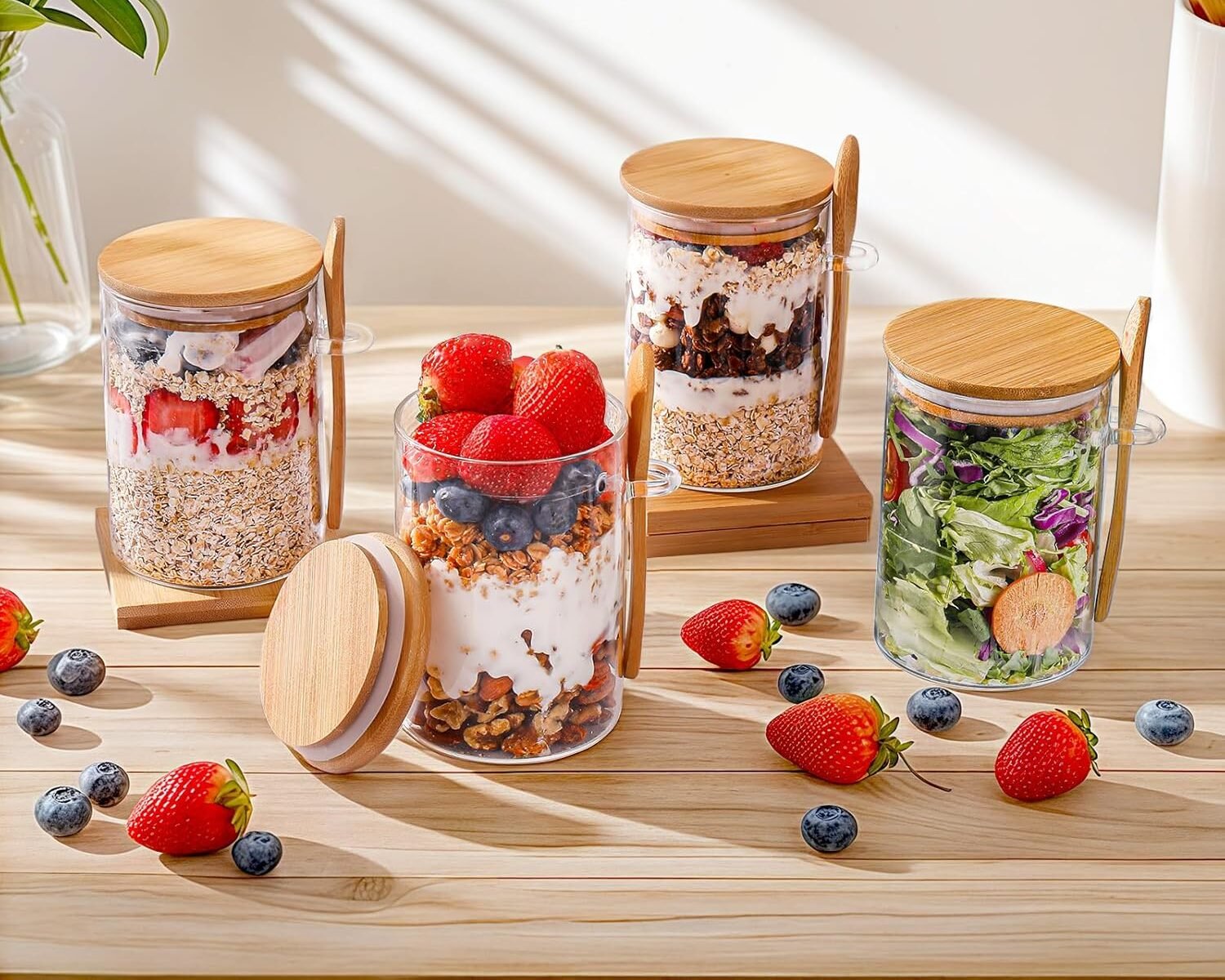15oz Glass Container with Lid and Spoon - Image 3