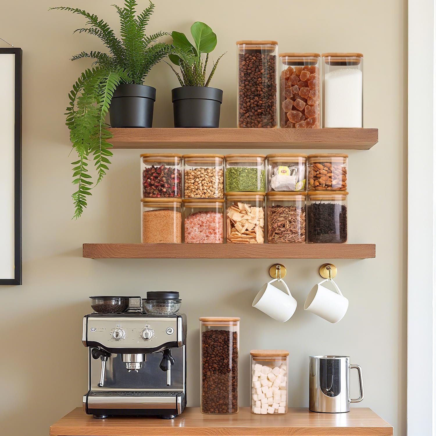 1.3L Square Glass Storage Containers with Lids - Image 4