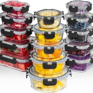 Reusable Glass Meal Prep Containers for Lunch and Leftovers