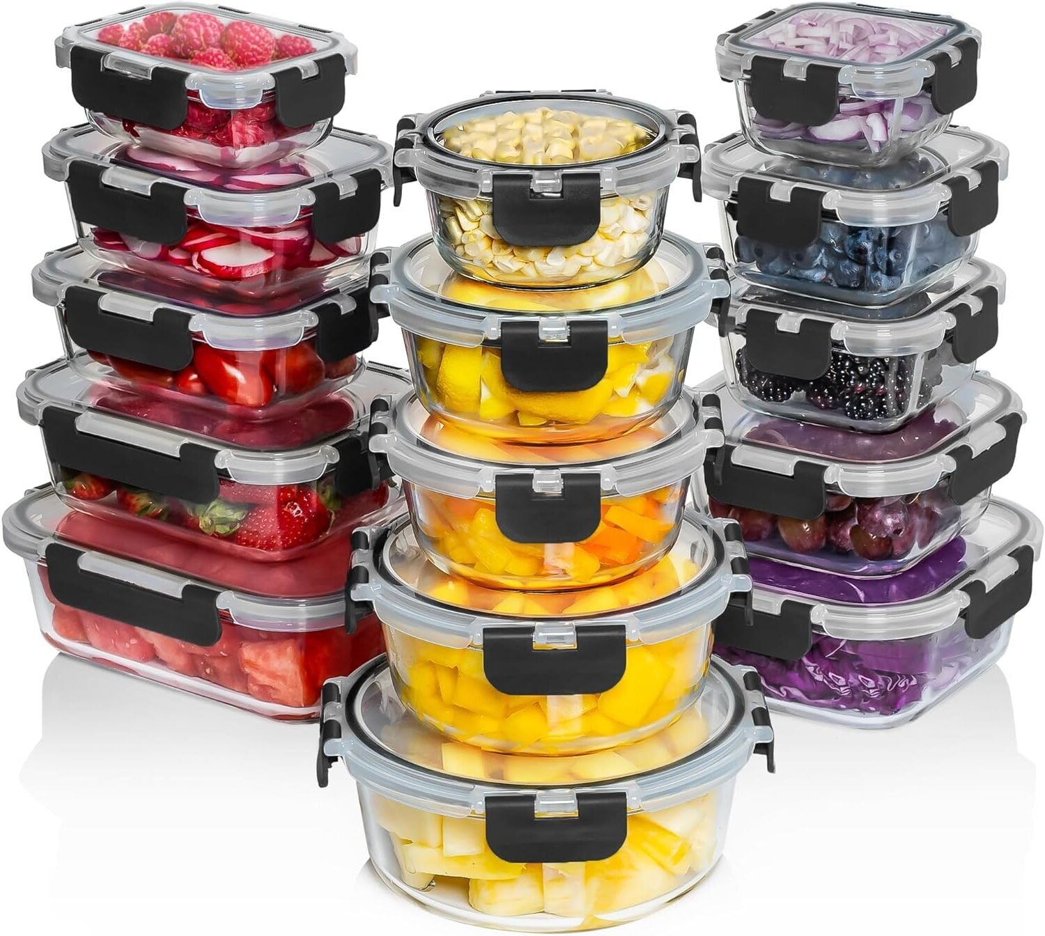 Reusable Glass Meal Prep Containers for Lunch and Leftovers