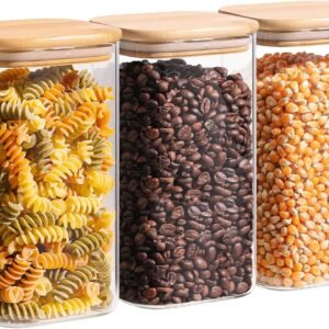 1.3L Square Glass Storage Containers with Lids