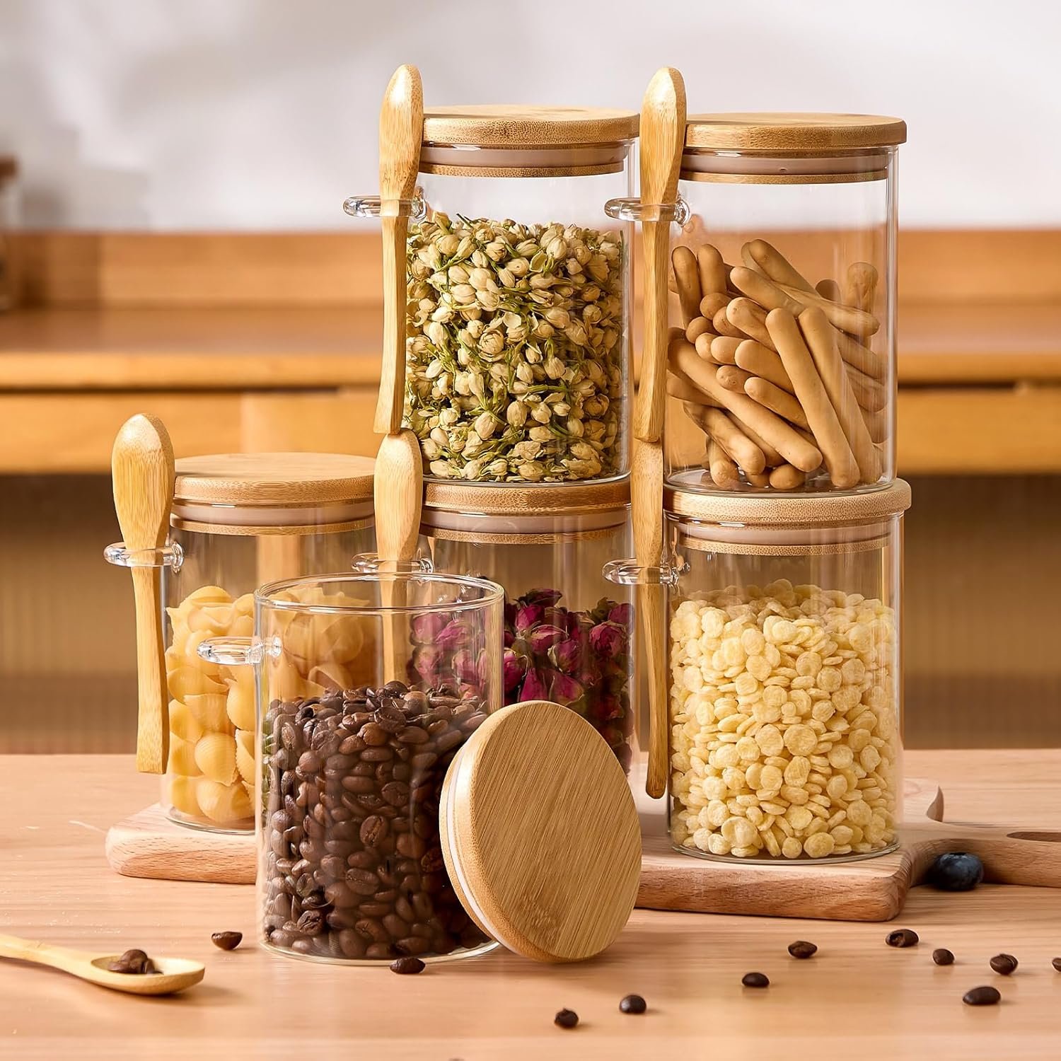 20oz Glass Container with Lid and Spoon - Image 2