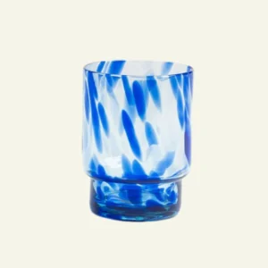 10oz Stackable Blue Tortoise Shell Glass