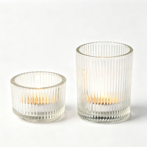 Assorted Ribbed Pink Votive Candle Holders
