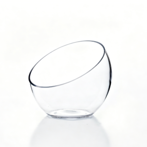 Clear Slant Cut Bowl Glass Vase