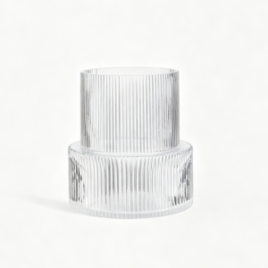 Ribbed Fluted Glass Vase