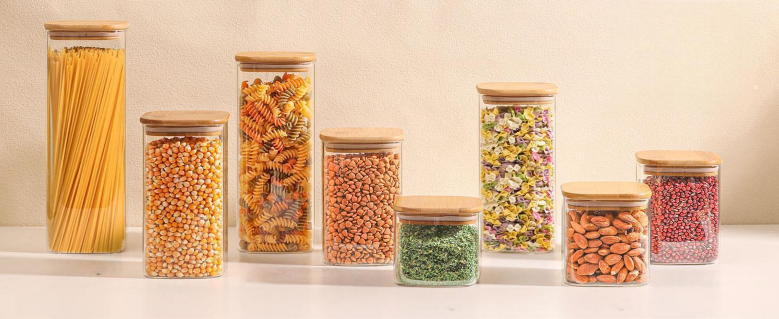 1.3L Square Glass Storage Containers with Lids - Image 3