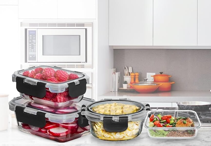 Reusable Glass Meal Prep Containers for Lunch and Leftovers - Image 3
