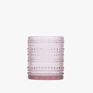 10oz Pink Jupiter Beaded Glass, Old Fashioned