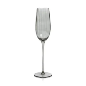 9oz Smoke Ribbed Champagne Flute