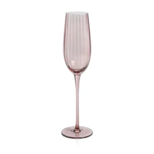 9oz Pink Ribbed Champagne Flute