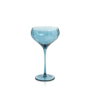 12.5oz Blue Ribbed Coupe Cocktail Glass