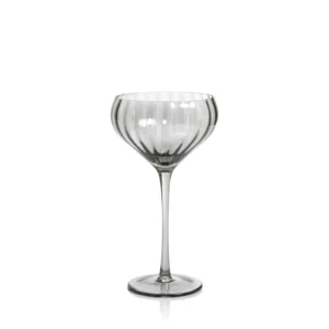 12.5oz Smoke Ribbed Coupe Cocktail Glass