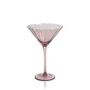 10.8oz Pink Ribbed Martini Glass