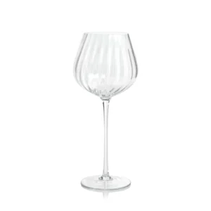 19.5oz Clear Ribbed Stemmed Wine Glass