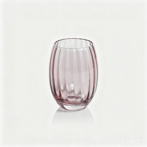 16.2oz Pink Stemless Ribbed Glass