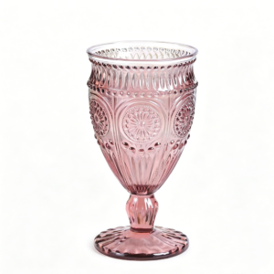 10oz Purple Vintage Wine Goblet with Embossed Pattern